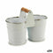 Grondlegger Dubbel Wit Zilverkleurig Hout Zink 20 x 15 x 10,2 cm (24 Stuks)