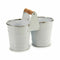 Grondlegger Dubbel Wit Zilverkleurig Hout Zink 20 x 15 x 10,2 cm (24 Stuks)
