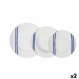 Serviesset La Mediterránea Marin Rond 12 Onderdelen (2 Stuks)