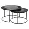 Set van 2 tafels DKD Home Decor Zwart Metaal Aluminium 76 x 76 x 44 cm