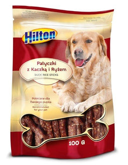 HILTON Duck and rice sticks - traktatie voor hond - 100g