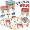Houten treinbaan - elektrische trein - 89 delig - 90x50x14,5 cm