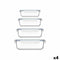 Set Lunchboxen Transparant Siliconen Borosilicaatglas (4 Stuks)