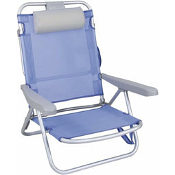 Klapstoel met Hoofdsteun Blauw 80 x 65 x 45 cm Voor meerdere posities