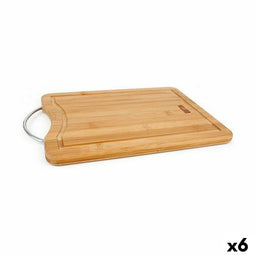 Snijplank Quttin Bruin Zilverkleurig Bamboe 39,5 x 30 x 1,5 cm (6 Stuks)
