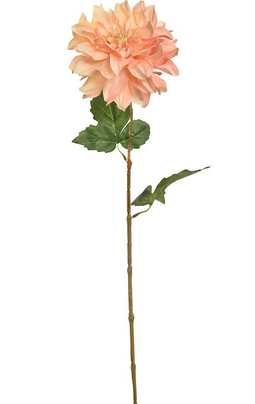 Jasaco - Dahliasteel l60 cm perzik kunstbloem zijde nepbloem