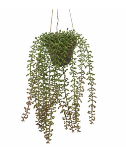 Decoris - Hangplant in pot d17h32 cm groen a2 kunstbloem zijde nepbloem