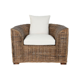 Leunstoel Home ESPRIT Natuurlijk Donkerbruin 100 x 85 x 68 cm