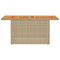 Tuintafel 100x55x73 cm poly rattan en acaciahout beige