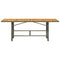 Tuintafel met acaciahouten blad 190x80x75 cm poly rattan grijs