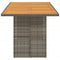Tuintafel met acaciahouten blad 190x80x75 cm poly rattan grijs