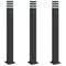 Vloerlampen voor buiten 3 st met sensor 110 cm aluminium zwart