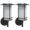 Buitenwandlampen 2 st roestvrij staal zwart