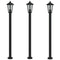 Vloerlamp voor buiten 3 st 120 cm roestvrijstaal zwart