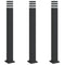 Vloerlampen voor buiten 3 st 110 cm aluminium zwart
