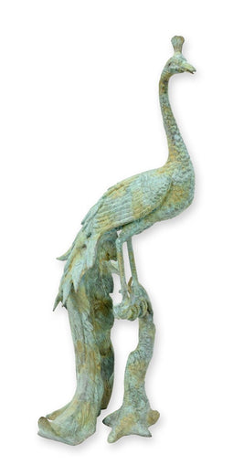 BRONZEN BEELD VAN EEN GROENE PAUW