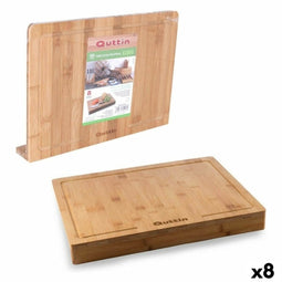 Bamboe Snijplank voor het Aanrecht Quttin 88909 (35 x 25 x 1,2 cm) Bamboe (8 Stuks)