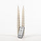 Annas collection - 2Pcs Ivory Swirl Rustic Wax Taper Candle 23Cm 3D Wick R