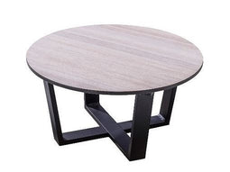Yoi - Teeburu coffee table 60x31cm. alu black/travertin