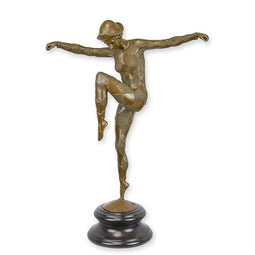 BRONZEN BEELD VAN EEN HARLEKIJN DANSERES