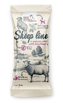 SYTA MICHA Sheep line Sheep in salmon skin with blackberry - kauwstaaf voor hond - 12 cm
