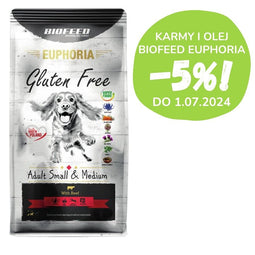 BIOFEED Euphoria Gluten Free Adult small & medium Beef - droog hondenvoer - 12kg