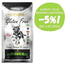 BIOFEED Euphoria Gluten Free Junior medium & large Lamb - droog hondenvoer - 2kg