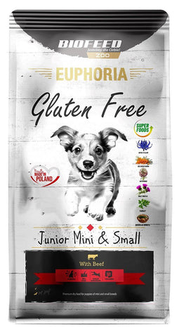 BIOFEED Euphoria Gluten Free Junior mini & small Beef - droog hondenvoer - 12kg