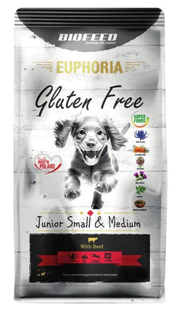 BIOFEED Euphoria Gluten Free Junior small & medium Beef - droog hondenvoer - 12kg
