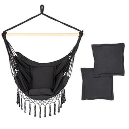 Hangstoel - boho - tuinschommel - 1x1x2 m - kussens - grijs