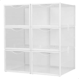 Stackable shoe box Max Home Wit 6 Stuks Polypropyleen ABS 25 x 18,5 x 35 cm