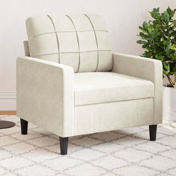 Fauteuil 60 cm fluweel crmekleurig