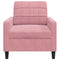 Fauteuil 60 cm fluweel roze