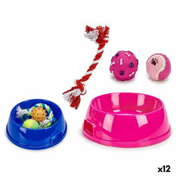 Voerbak voor honden Set Plastic 25,8 x 7,5 x 25,8 cm (12 Stuks)