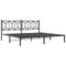 Bedframe met hoofdbord metaal zwart 200x200 cm