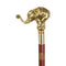 WANDELSTOK MET BRONZEN OLIFANTEN HANDVAT