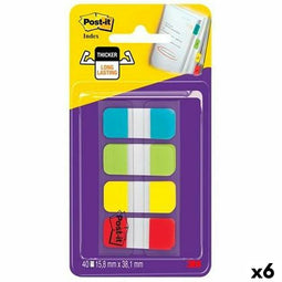 Set plakbriefjes Post-it Index Multicolour 40 Lakens 15,8 x 38 mm (6 Stuks)