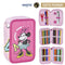 Driedubbele Pennenzak Minnie Mouse Fuchsia 12,5 x 6,5 x 19,5 cm