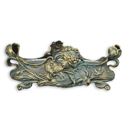 GIETIJZEREN ART NOUVEAU PLANTENBAK MET TIN INLEG