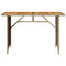 Tuintafel met houten blad 110x68x70 cm poly rattan beige