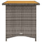 Tuintafel met houten blad 110x68x70 cm poly rattan grijs