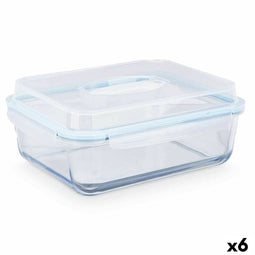 Lunchbox Transparant Polypropyleen Borosilicaatglas 4,8 L 32 x 13 x 26,2 cm (6 Stuks)