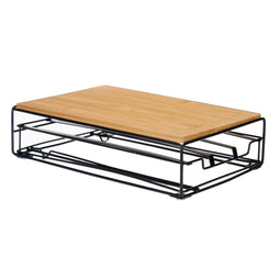 Koffiecapsule organizer Zwart Natuurlijk Metaal Bamboe 21 x 57 x 8,5 cm