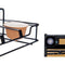 Koffiecapsule organizer Zwart Natuurlijk Metaal Bamboe 21 x 57 x 8,5 cm
