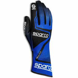 Mannen rijhandschoenen Sparco RUSH Blauw/Zwart Blauwe en groene kleuren