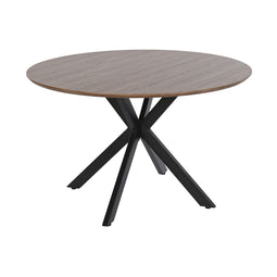 Eettafel Home ESPRIT Bruin Zwart Ijzer Hout MDF 120 x 120 x 75 cm