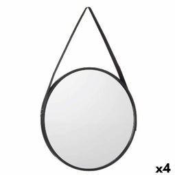 Wandspiegel Zwart Kristal Polyskin 45 x 45 x 3 cm (4 Stuks)