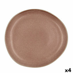 Eetbord Bidasoa Gio Incidenteel Bruin Keramisch 26,5 cm (4 Stuks)