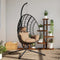 Hangstoel met standaard rattan en staal taupe