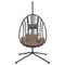Hangstoel met standaard rattan en staal taupe